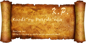 Kozáry Petrónia névjegykártya